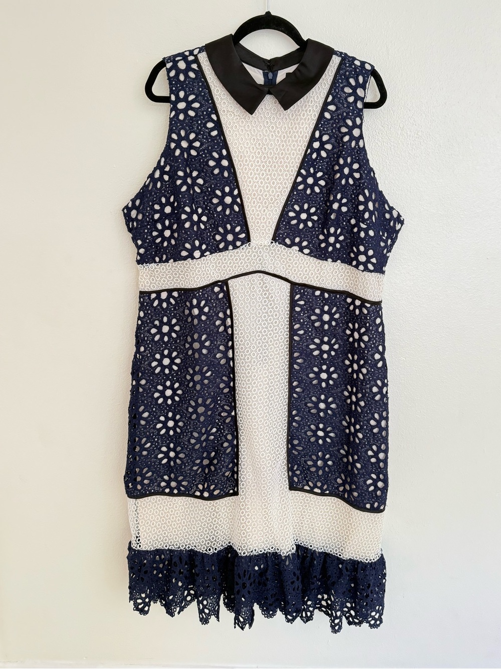 NWT Eloquii Lace Colorblock Shift Dress Peter Pan Collar Size 20